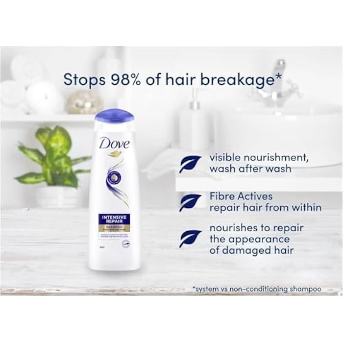 Dove Ultra Care Intensive Repair Shampoo 250ml and Conditioner 200ml | for Damaged Hair | 2 Pack - Image 4